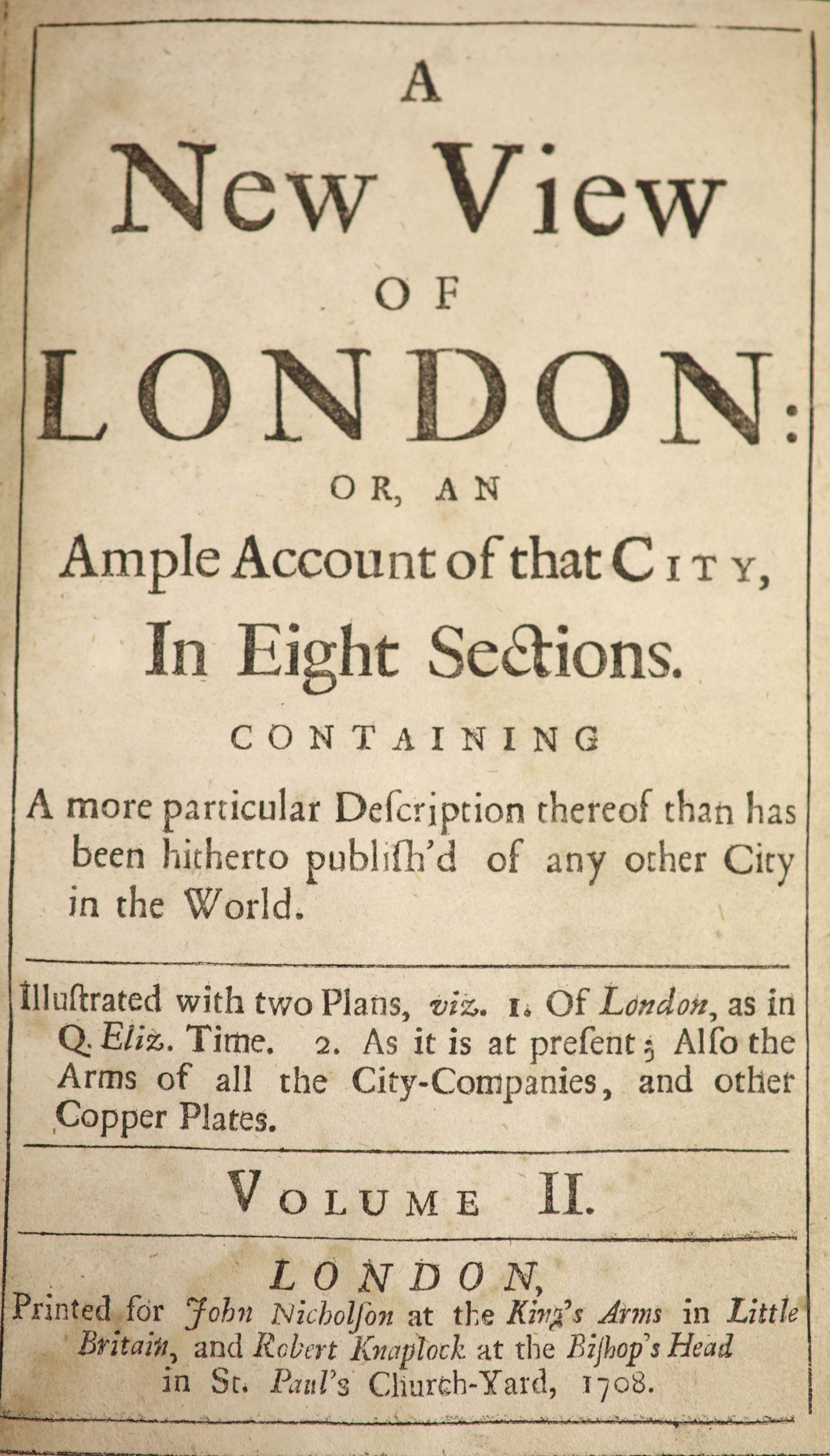 [Hatton, Edward] A New View of London: or, an Ample Account of that City...